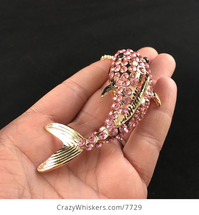 Pink and Gold Shark Pendant Jewelry Necklace - #HMVOXupGgpk-2