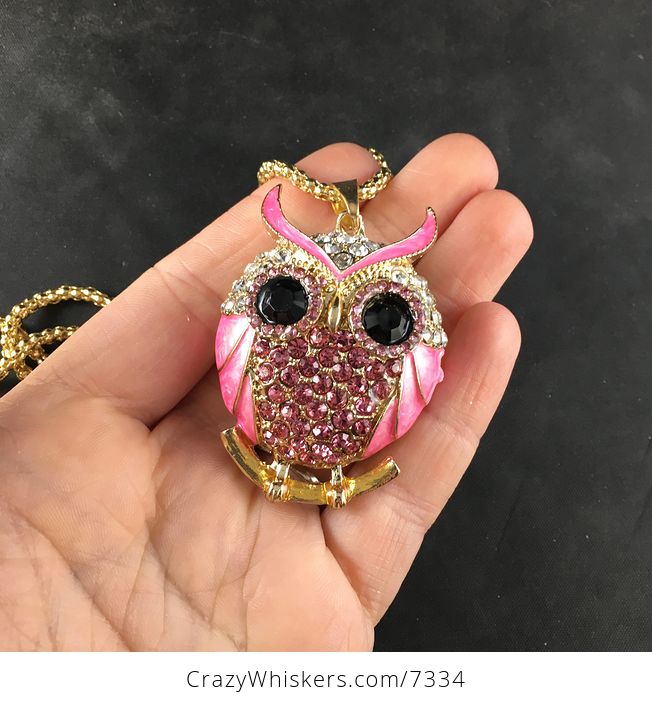 Pink Owl Jewelry Necklace Pendant - #EnwMZynCjNA-2