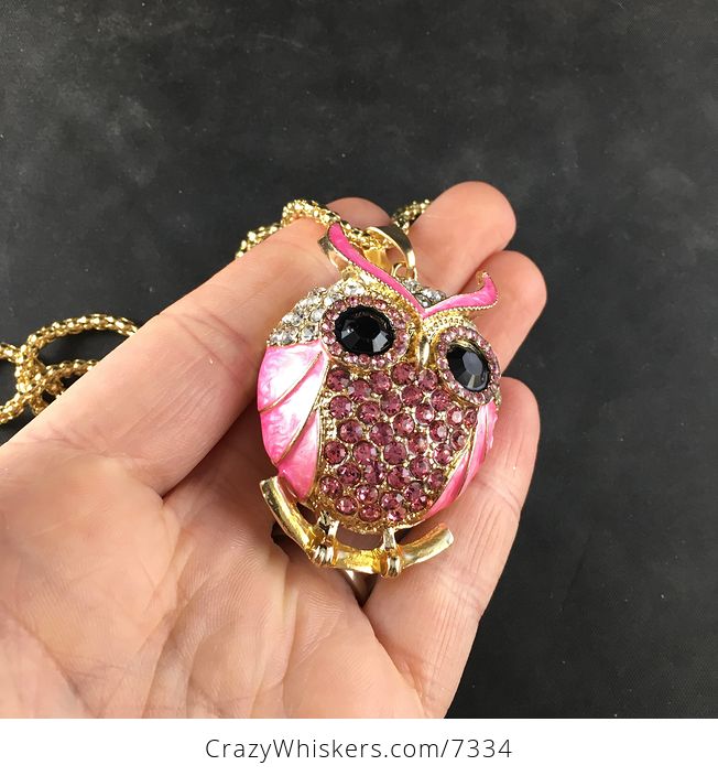 Pink Owl Jewelry Necklace Pendant - #EnwMZynCjNA-3