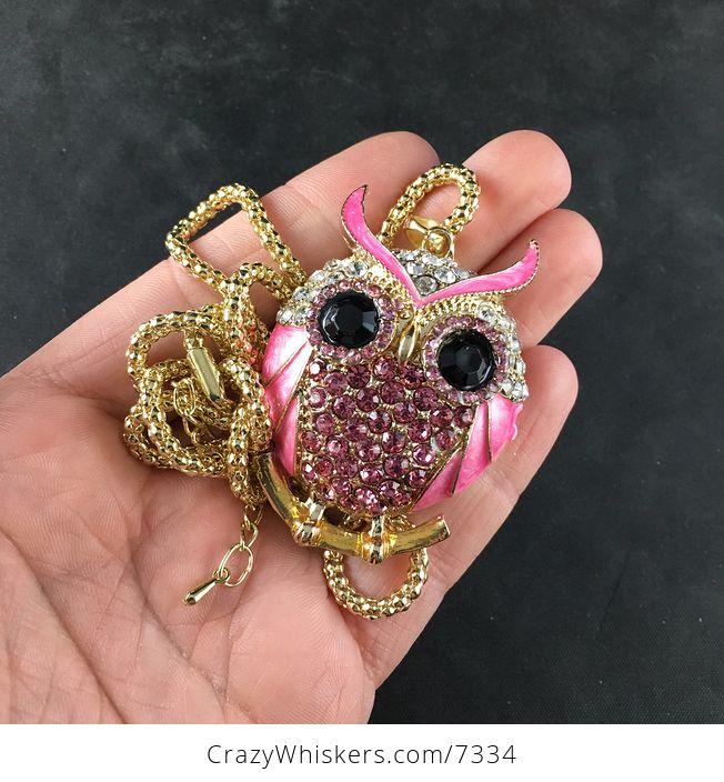 Pink Owl Jewelry Necklace Pendant - #EnwMZynCjNA-1