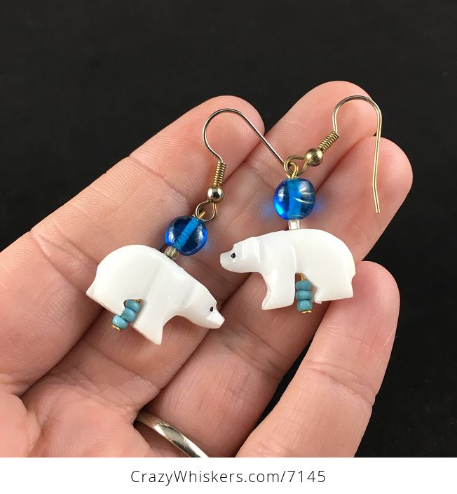 Polar Bear Stone Earrings Jewelry - #6vUIswymGMo-1