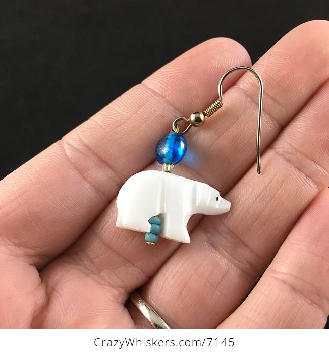 Polar Bear Stone Earrings Jewelry - #6vUIswymGMo-3