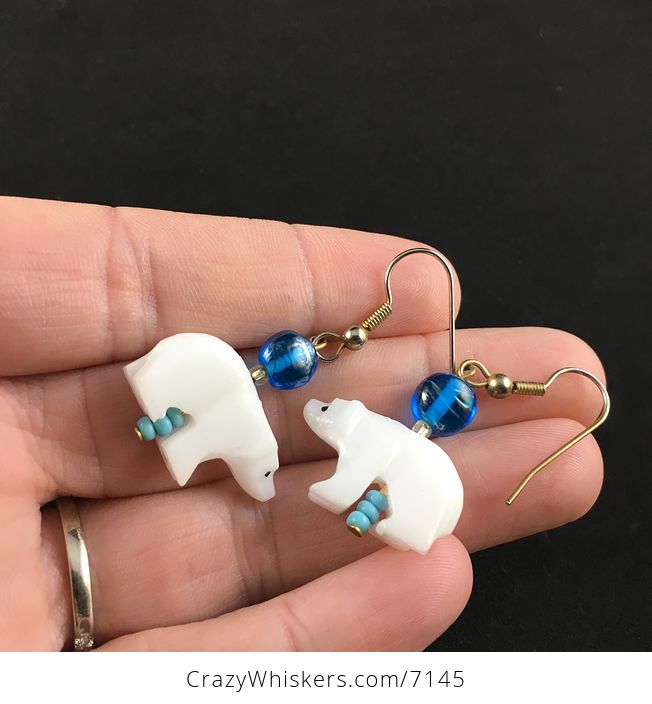Polar Bear Stone Earrings Jewelry - #6vUIswymGMo-2