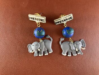 Polymer Clay Elephant Preserve Earrings #gL8kogXOS9U
