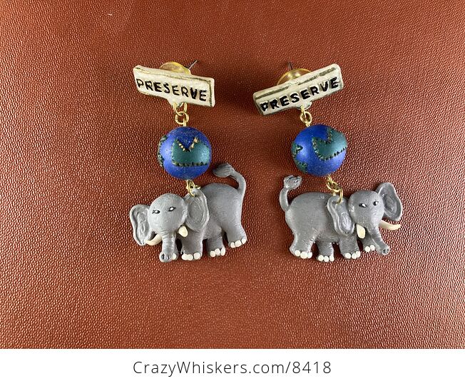 Polymer Clay Elephant Preserve Earrings - #gL8kogXOS9U-1