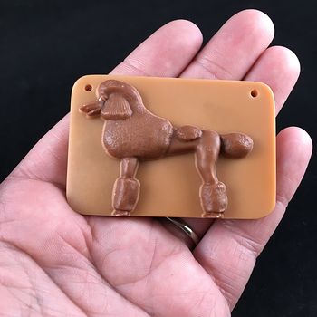 Poodle Dog Carved Red Jasper Stone Pendant Jewelry #AfwacOd7Gvc