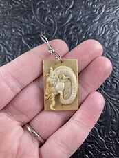 Ram or Goat Carved in Jasper Stone Pendant Jewelry or Ornament Mini Art #3WXA6KaLIKo