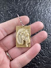 Ram or Goat Carved in Jasper Stone Pendant Jewelry or Ornament Mini Art #TEdDBkkXV3I