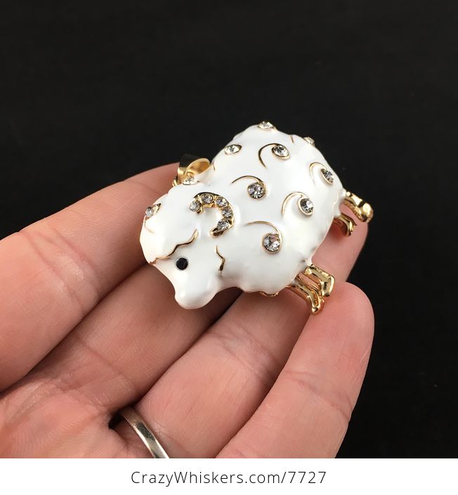 Ram Sheep with Crystal Rhinestones Pendant Jewelry - #GP2h61mQ2iM-4