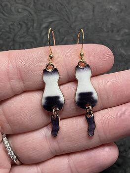 Rear View Siamese Cat Dangly Tail Earrings #Bi1JSNTUfVY