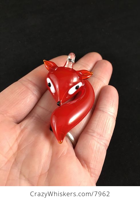 Red Fox Lampwork Glass Pendant Jewelry - #UjD0HiL9t08-2