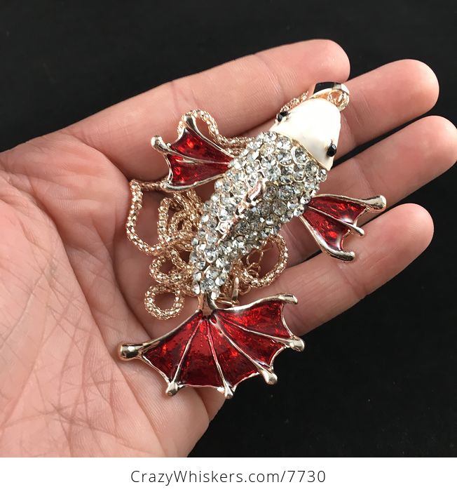 Red Koi Carp Fish Jewelry Necklace Pendant - #Vmc4l5LJ404-1