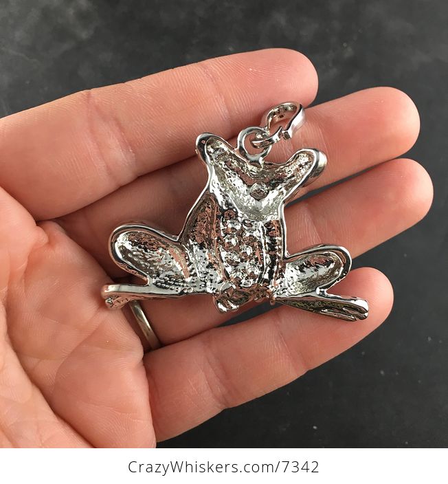 Rhinestone Copper Orange Frog Pendant Necklace Jewelry - #eiKpQxr7hB8-4