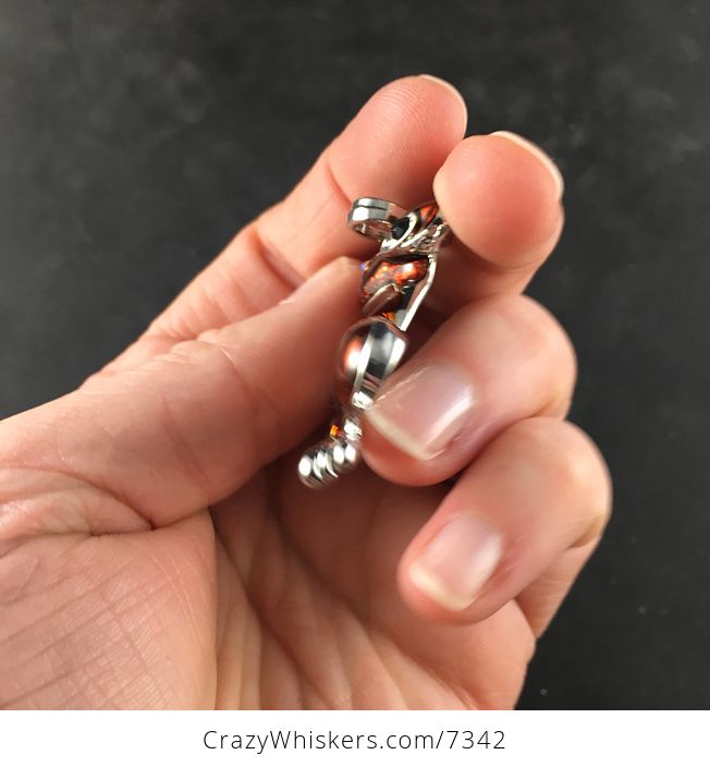Rhinestone Copper Orange Frog Pendant Necklace Jewelry - #eiKpQxr7hB8-3