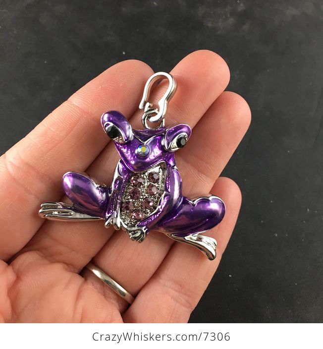 Rhinestone Purple Frog Pendant Jewelry - #CRt4ugCvX3c-1