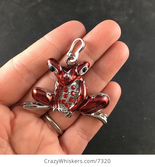 Rhinestone Red Frog Pendant Jewelry - #XL9QSaD10Zs-1