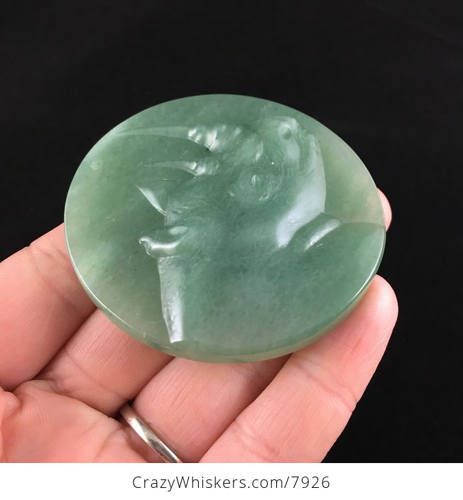 Rhinoceros Carved Green Aventurine Stone Pendant Jewelry - #Dxl7LBMJtHU-4