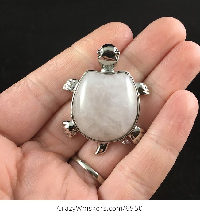 Rose Quartz Stone Turtle Pendant Jewelry - #1ty0Mo6rTzw-1