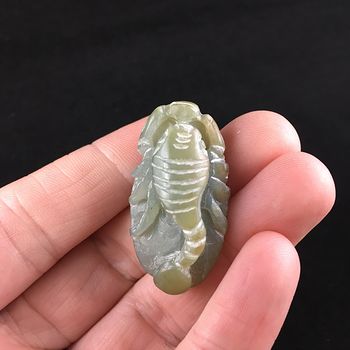Scorpion Carved in Hetian Jade Stone Pendant Jewelry #6JkKDDHmn7k