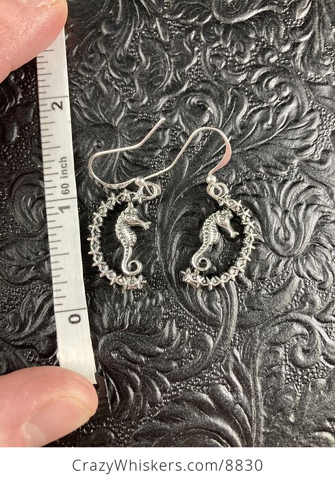 Seahorse and Star Earrings Silver Toned - #j2F68TXYR7o-6