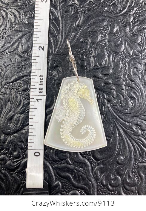 Seahorse Carved in Mother of Pearl Shell Pendant Jewelry - #D0BHQOCKbHI-6