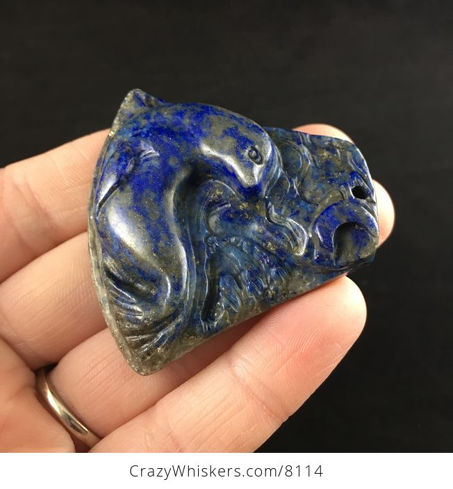 Seal Carved in Blue Lapis Lazuli Stone Pendant Jewelry - #u2xSWYS2NLo-4
