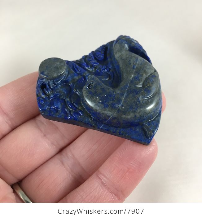 Seal Carved Lapis Lazuli Stone Pendant Jewelry - #kbQ6FHzaCsw-4