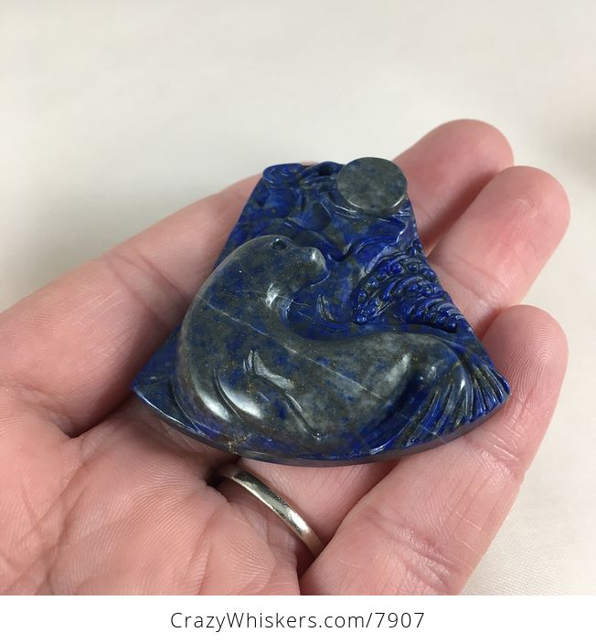 Seal Carved Lapis Lazuli Stone Pendant Jewelry - #kbQ6FHzaCsw-2