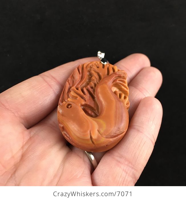 Seal Carved Red Jasper Stone Pendant Jewelry - #1JP6PxlYlzE-2