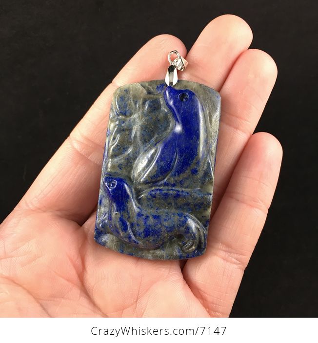 Seals Carved Lapis Lazuli Stone Pendant Jewelry - #ixEs2Ur6E1c-1
