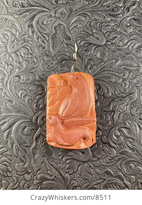 Seals Carved Red Jasper Stone Pendant Jewelry - #0CvkngXpueA-5