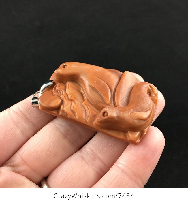 Seals Carved Red Jasper Stone Pendant Jewelry - #W8zhuAkIZ5s-4