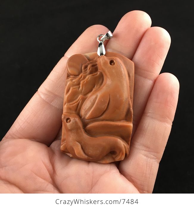 Seals Carved Red Jasper Stone Pendant Jewelry - #W8zhuAkIZ5s-1