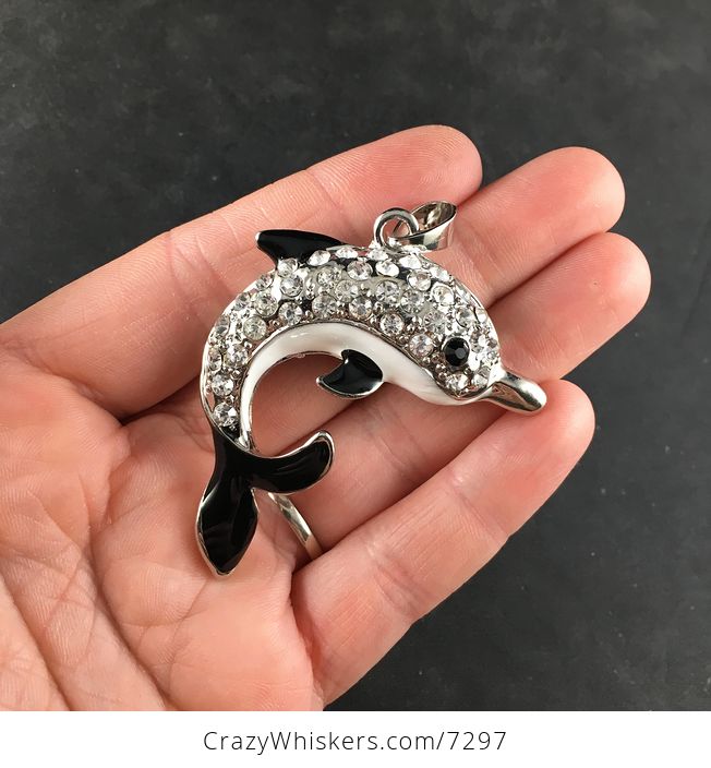 Silver Dolphin Rhinesone Jewelry Pendant - #gnNVb1EkvPQ-1