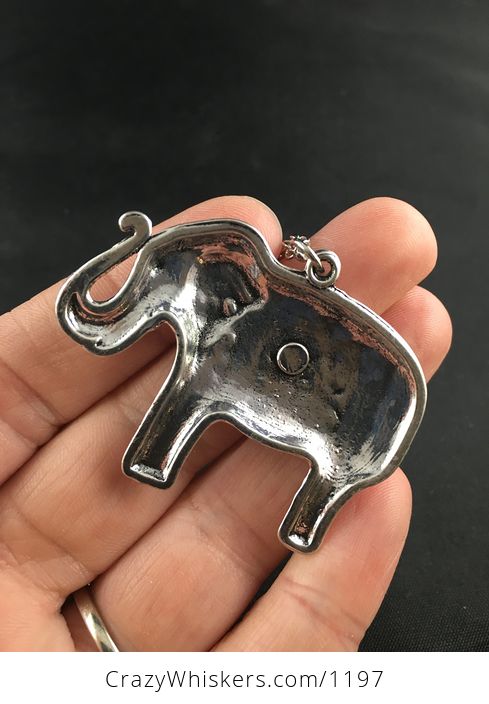Silver Tone Pendant of an Elephant in Profile - #k2gCaJutvh4-2