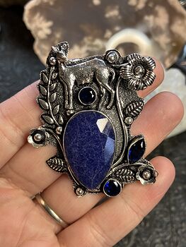 Simulated Sapphire Deer Crystal Stone Jewelry Pendant #3vthgqtTlhg