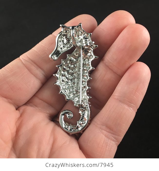 Sold Stunning Blue and Silver Seahorse Pendant and Brooch Jewelry - #gWHBMp1a1LY-2