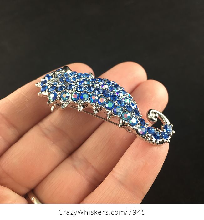 Sold Stunning Blue and Silver Seahorse Pendant and Brooch Jewelry - #gWHBMp1a1LY-4