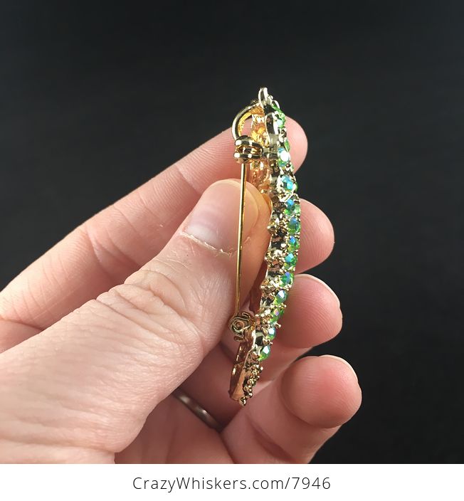 Sold Stunning Green and Gold Seahorse Pendant and Brooch Jewelry - #15d6QeFjJrY-3