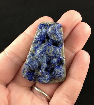Squirrel Carved Lapis Lazuli Stone Pendant Jewelry #l3jho8DVlWA
