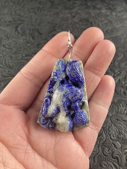 Squirrel Carved Lapis Lazuli Stone Pendant Jewelry #yTqM1woKPvY