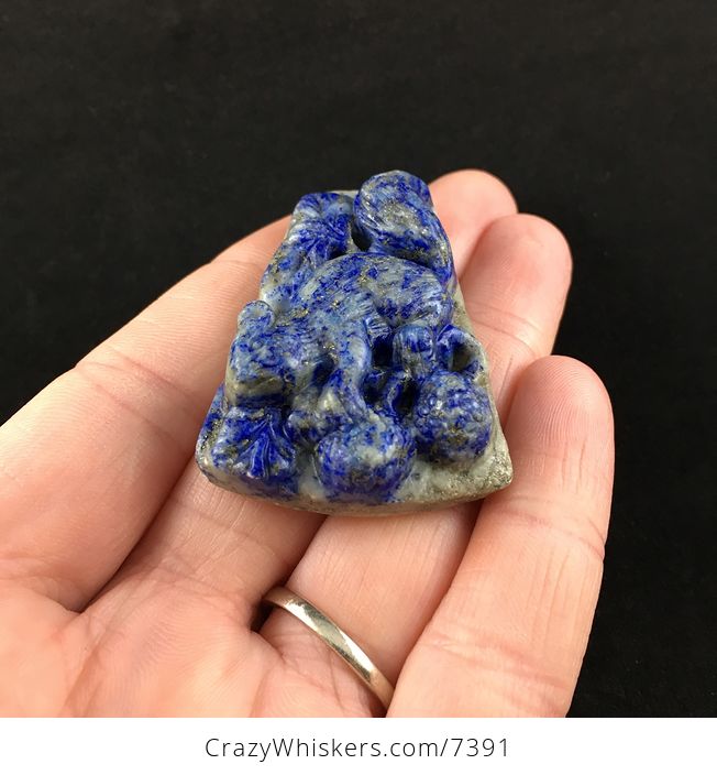 Squirrel Carved Lapis Lazuli Stone Pendant Jewelry - #l3jho8DVlWA-2