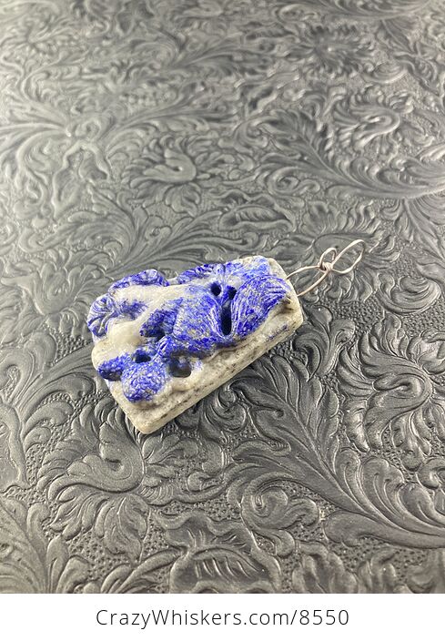 Squirrel Carved Lapis Lazuli Stone Pendant Jewelry - #yTqM1woKPvY-4