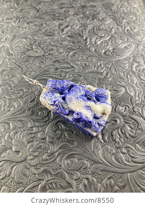 Squirrel Carved Lapis Lazuli Stone Pendant Jewelry - #yTqM1woKPvY-5