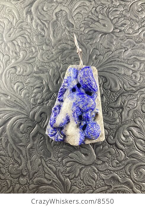Squirrel Carved Lapis Lazuli Stone Pendant Jewelry - #yTqM1woKPvY-7