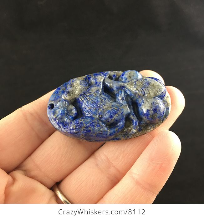 Squirrel Carved Lapis Lazuli Stone Pendant Jewelry - #yrd0ltXe9pQ-4