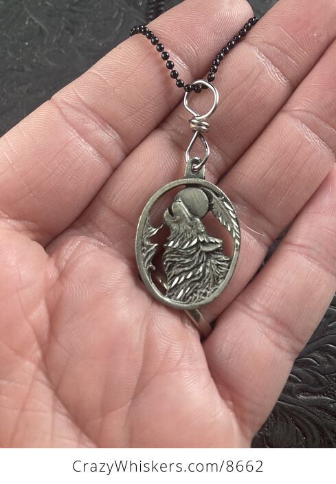 Sterling Silver Howling Wolf Pendant Jewelry Necklace - #v3GZhTbcpxs-8
