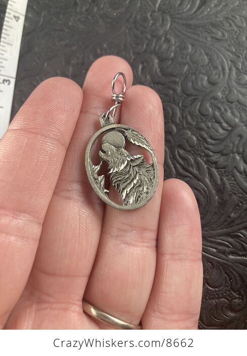Sterling Silver Howling Wolf Pendant Jewelry Necklace - #v3GZhTbcpxs-5