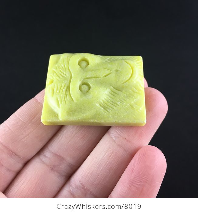 Stone Pendant Jewelry Chimpanzee Monkey Face Carved Lemon Jade - #chtl7VXvZIQ-4