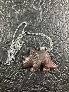 Stone Triceratops Dinosaur Pendant Necklace Jewelry #VUdDDw9EOxY